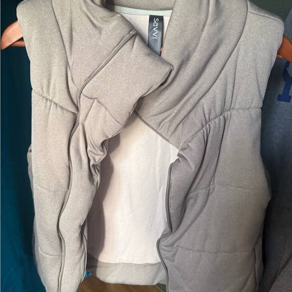 Savvi Gray/taupe Puffer Vest - Picture 2 of 5